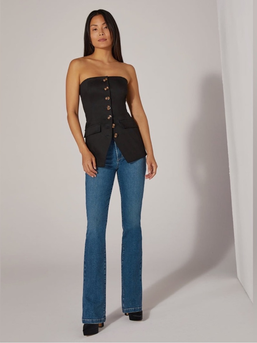 Favorite Daughter Jeans Valentina Super High Rise Mini Bootcut In Ascot